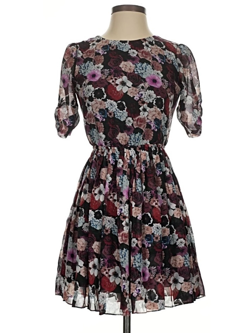 Anthropologie Pins and Needles Floral Dress Fairy Romantic Flowy Pleated Party M